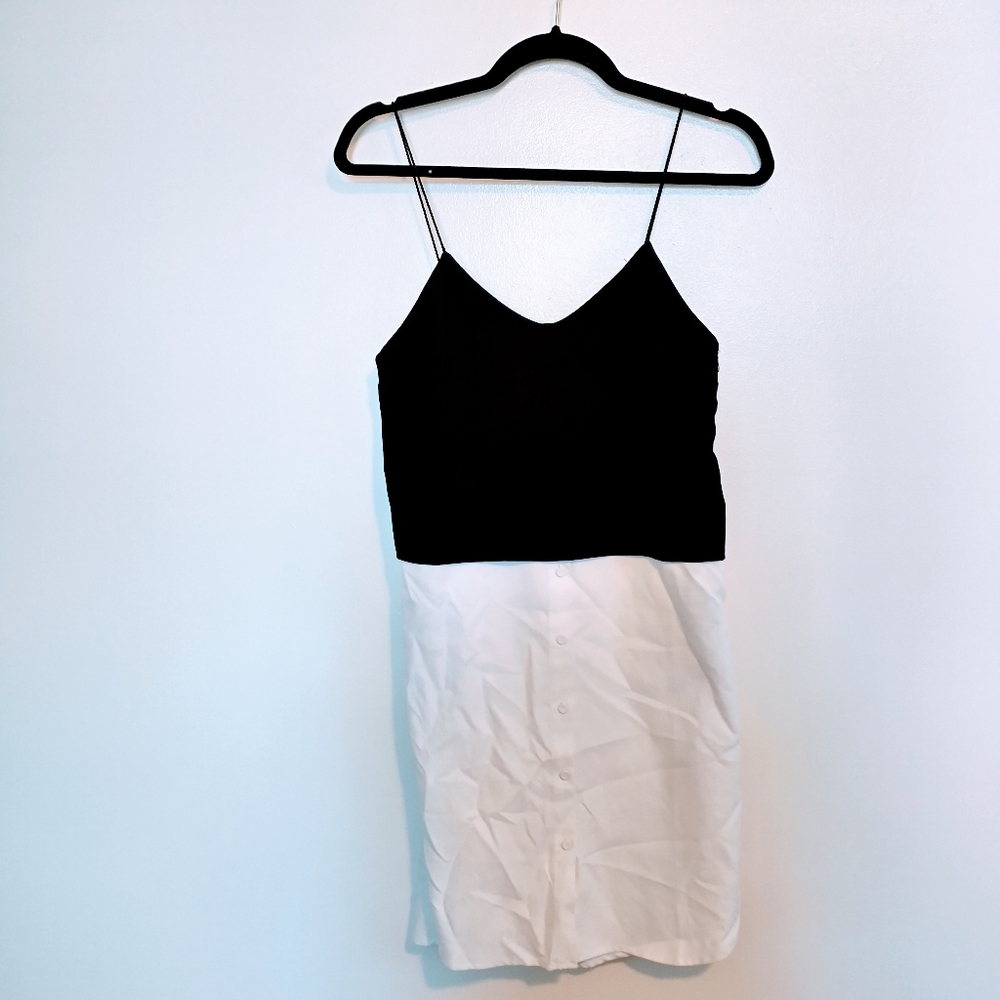 English Factory tank dress with faux layered look.  Thing spaghetti straps and i